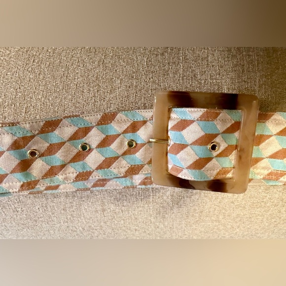 NWT Tuckernuck Ocean Spray Sleeveless Cheyenne tan blue geometric print Dress XS - Picture 7 of 15